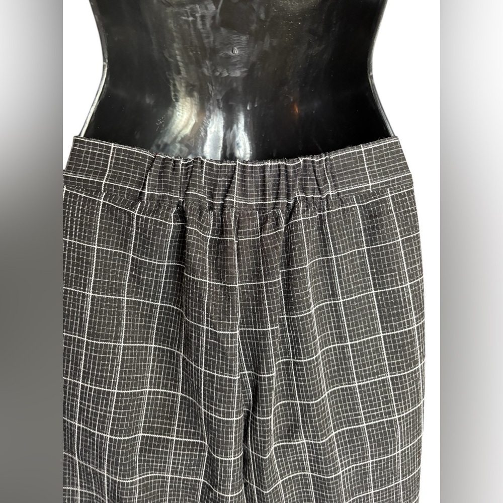 FT INC women’s plaid wide leg black high waist pants size M preloved - Picture 3 of 9